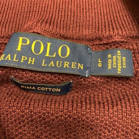 Mens Polo Ralph Lauren Quarter Zip‎ Pullover Pima Cotton Sweater - Picture 5 of 7